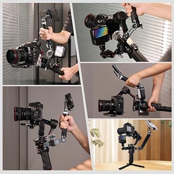 LEFTFOTO Ergonomic 360 Degree Adjustable Silicone Sling Hand Grip + Handle Ext L Bracket for DJI RS2/RSC2/RS3 / RS3 PRO/ RS3 mini /RS4 PRO/ RS4 mini Gimbal Stabilizer NATO Clam 8kg Load