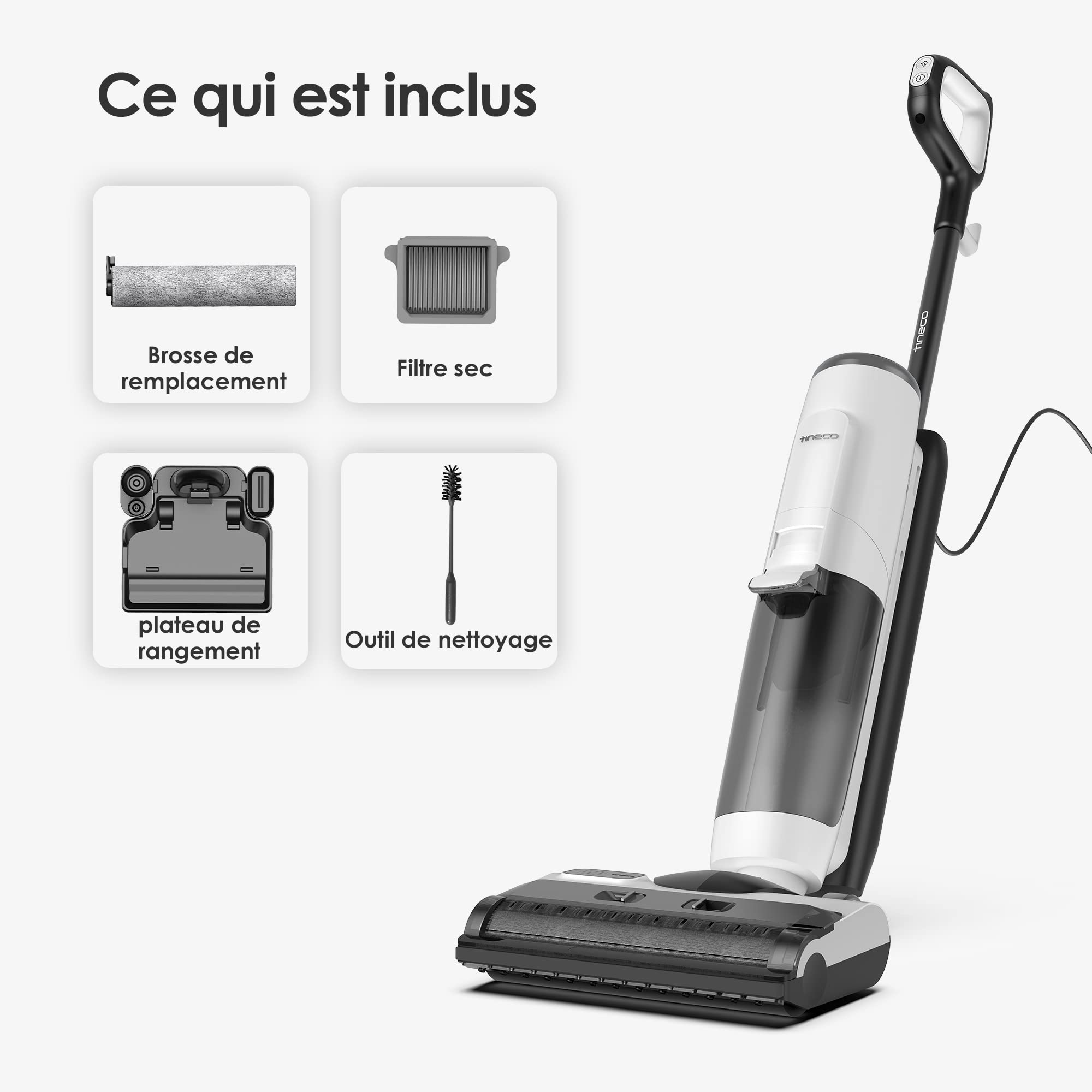 Tineco Floor One S5 Steam Nettoyeur Vapeur Chaud pour Sols Durs avec Ecran Digital, Parfait pour Les Saletés Tenaces, Nettoyage sans Produits Chimiques avec Fils