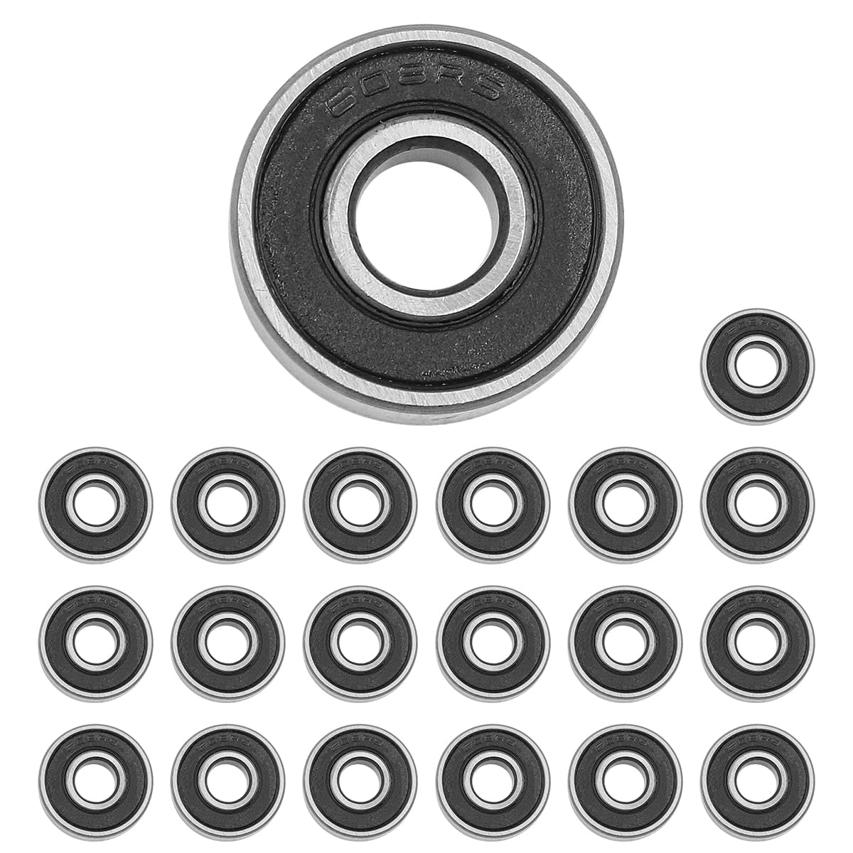 FONGKNOX 20Pcs 608-RS Skateboard Bearings Metal Wheel Bearings Small Replacement Parts for Skateboards Longboard Wheels Skates Scooter