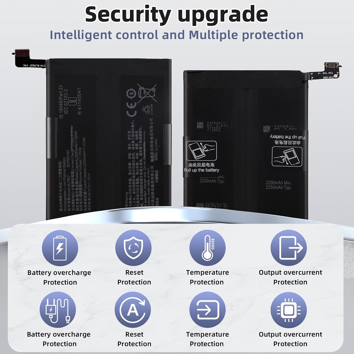NEW BLP827 Replacement Battery for OnePlus 9 Pro 5G 1+9 Pro 5G LE2127 LE2123 LE2121 LE2125 LE2120 with Technical Toolkit.