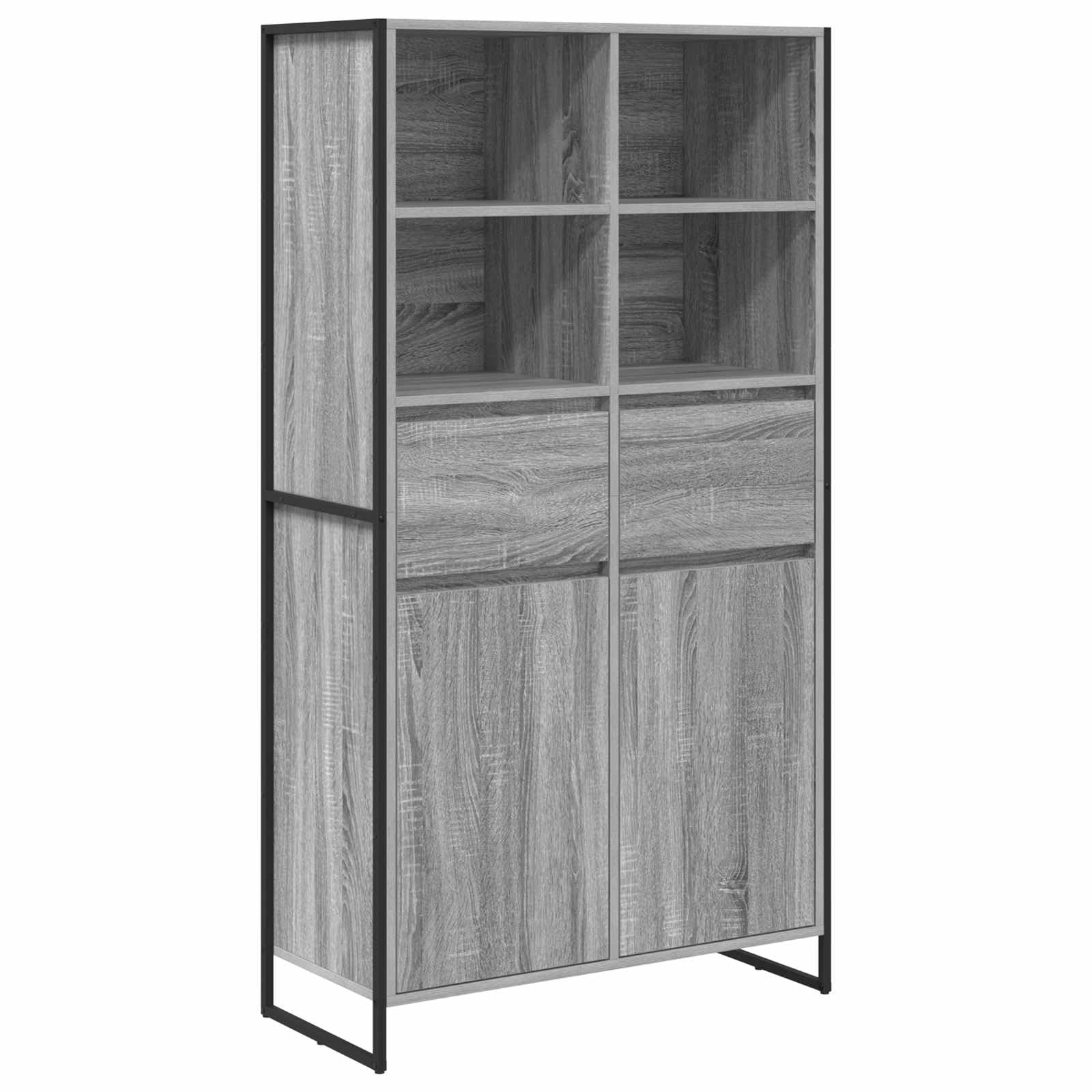 Cómoda de madera industrial Sonoma de 150.5 cm de alto para organizar pasillos estrechos