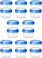 Vista 12 de Recipientes para aderezo de ensalada, [8 unidades x 2 onzas] reutilizables, fáciles de abrir, aderezo, condimento, salsa, recipientes para dip