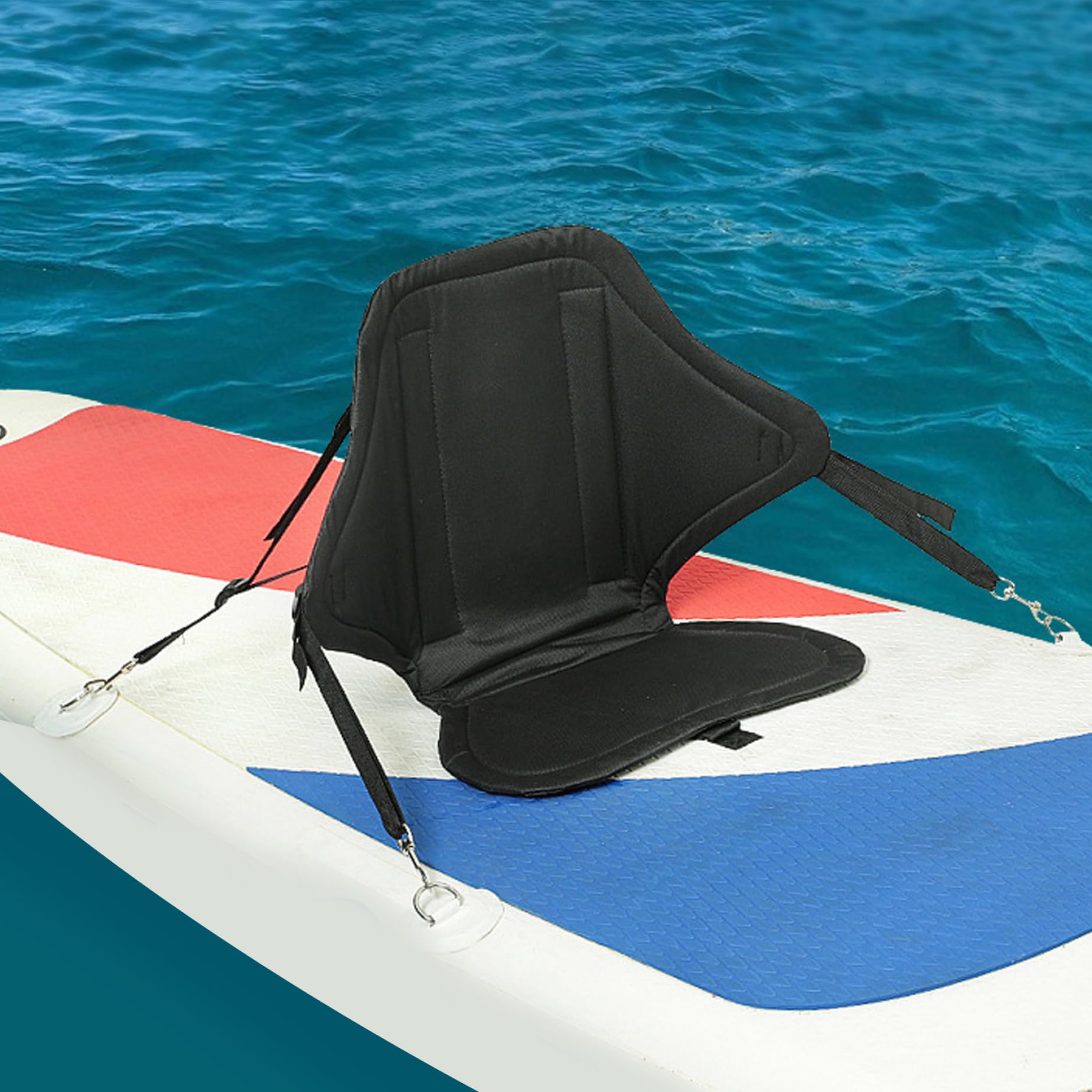 Kajaksitz mit Rückenlehne, verstellbarer Nylon-Paddleboard-/Kanusitz mit Karabinerhaken und Aufbewahrungstasche, abnehmbares, wiederverwendbares Kajakzubehör, Kajaksitze mit Rückenlehne, Paddlebo