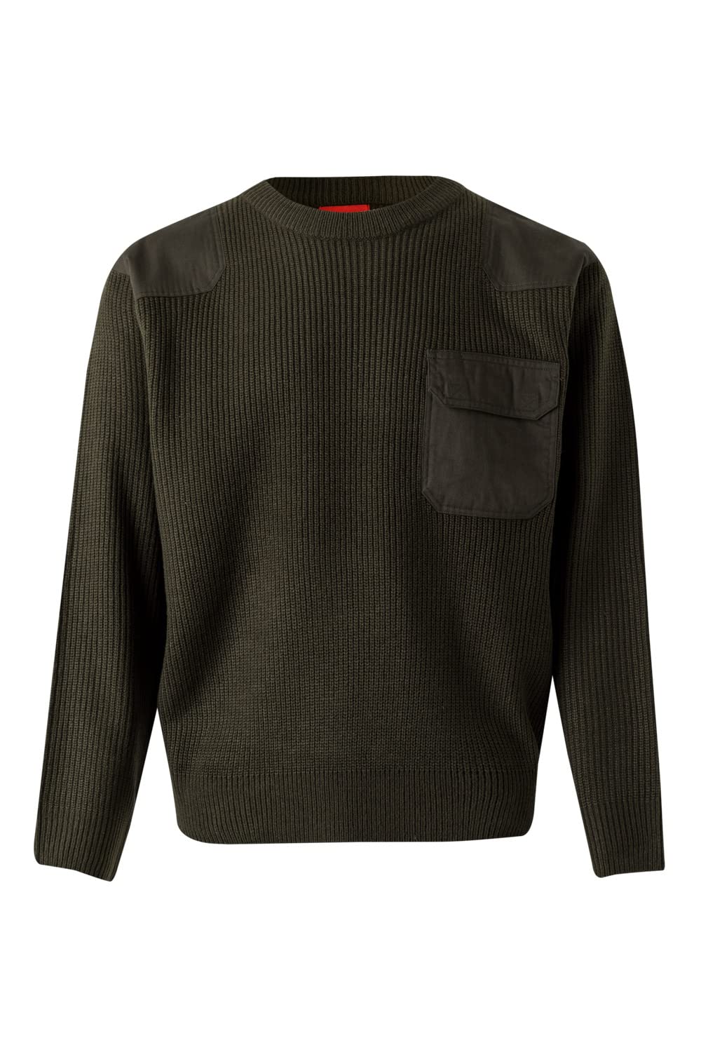 VELILLA 100; Jersey Punto Grueso con Cuello Redondo; Color Verde Caza; Talla L