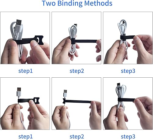 Miniatura 5 de 8 Inches Multi-Colour Reusable Cable Ties Cord Straps Multi-Purpose Wire Ties Cord Wrap Hook and Loop Organizer Cable Management,Adjustable Cord