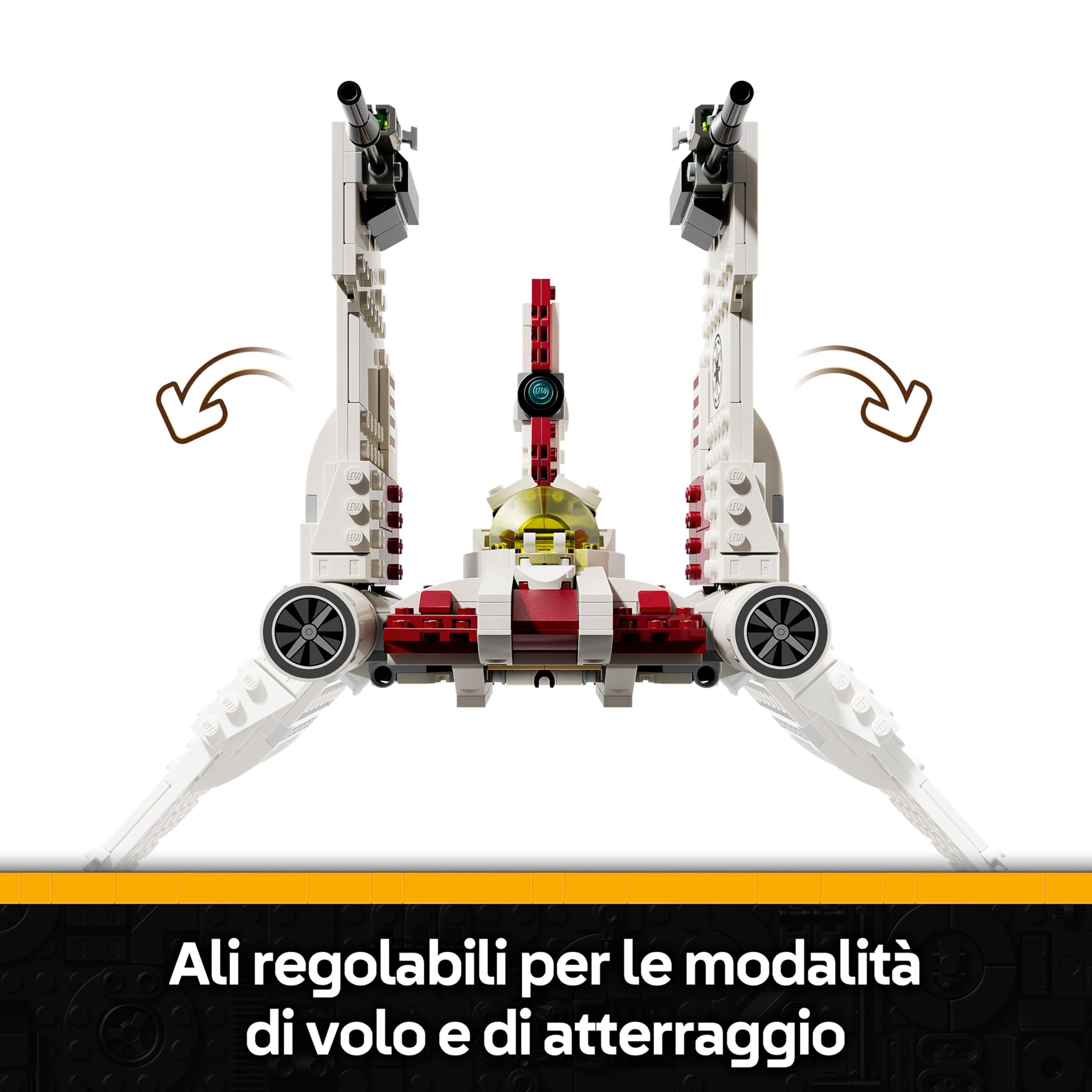 LEGO Star Wars 75432 Caccia stellare V-19 Torrent - Astronave Giocattolo con 3 Minifigure tra cui Obi-Wan Kenobi e Asajj Ventress con Spade Laser - Regalo per Bambini 9+ Fan delle Guerre dei Cloni