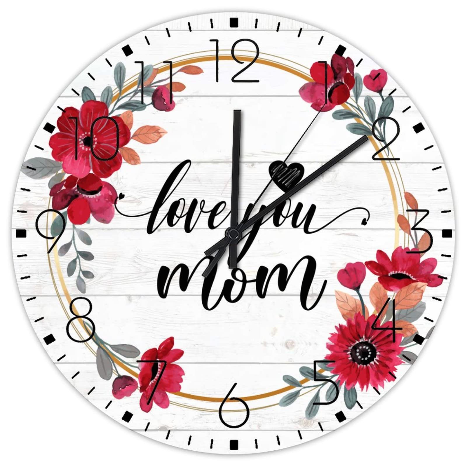 Horloge murale sans tic-tac en bois pour salle de conférence pour travailler sans bruit
