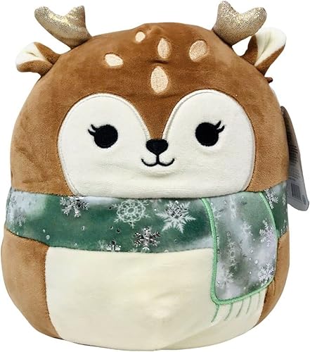 Squishmallows Kellytoy - Peluche oficial del amanecer el ciervo con bufanda verde de 8 pulgadas Squishmallows Kellytoy - Peluche oficial del amanecer el ciervo con bufanda verde de 8 pulgadas