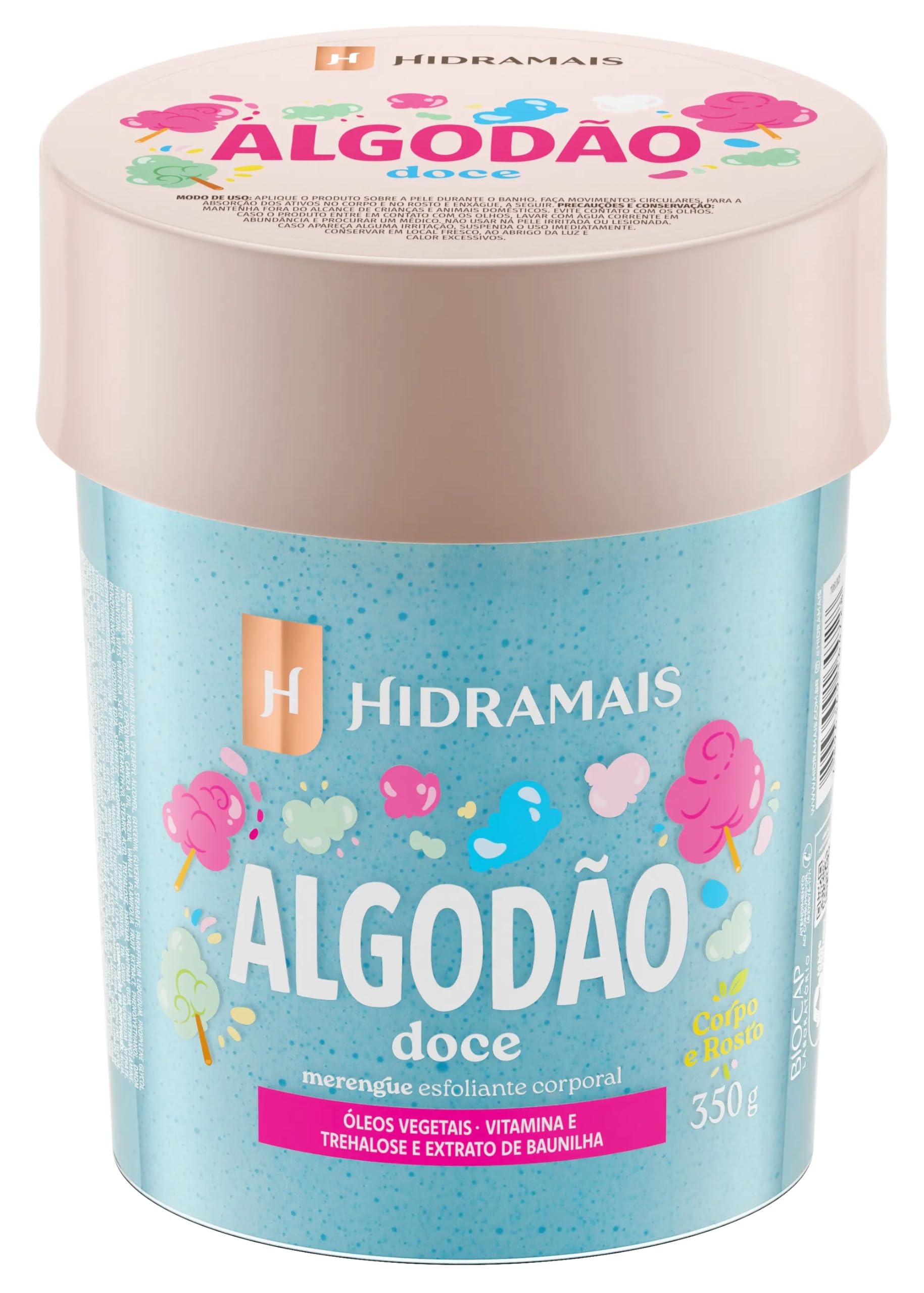 Esfoliante Corporal Hidramais Algodão Doce - Merengue Cremoso, Hidratante e Suave - 350g