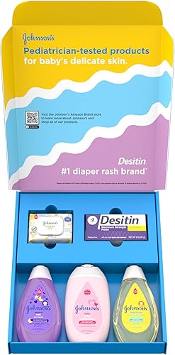 Miniatura 3 de Johnson's Baby Here Comes - Set de regalo para bebés, esenciales para nuevos padres con loción hidratante, baño para dormir, gel de baño y champú,