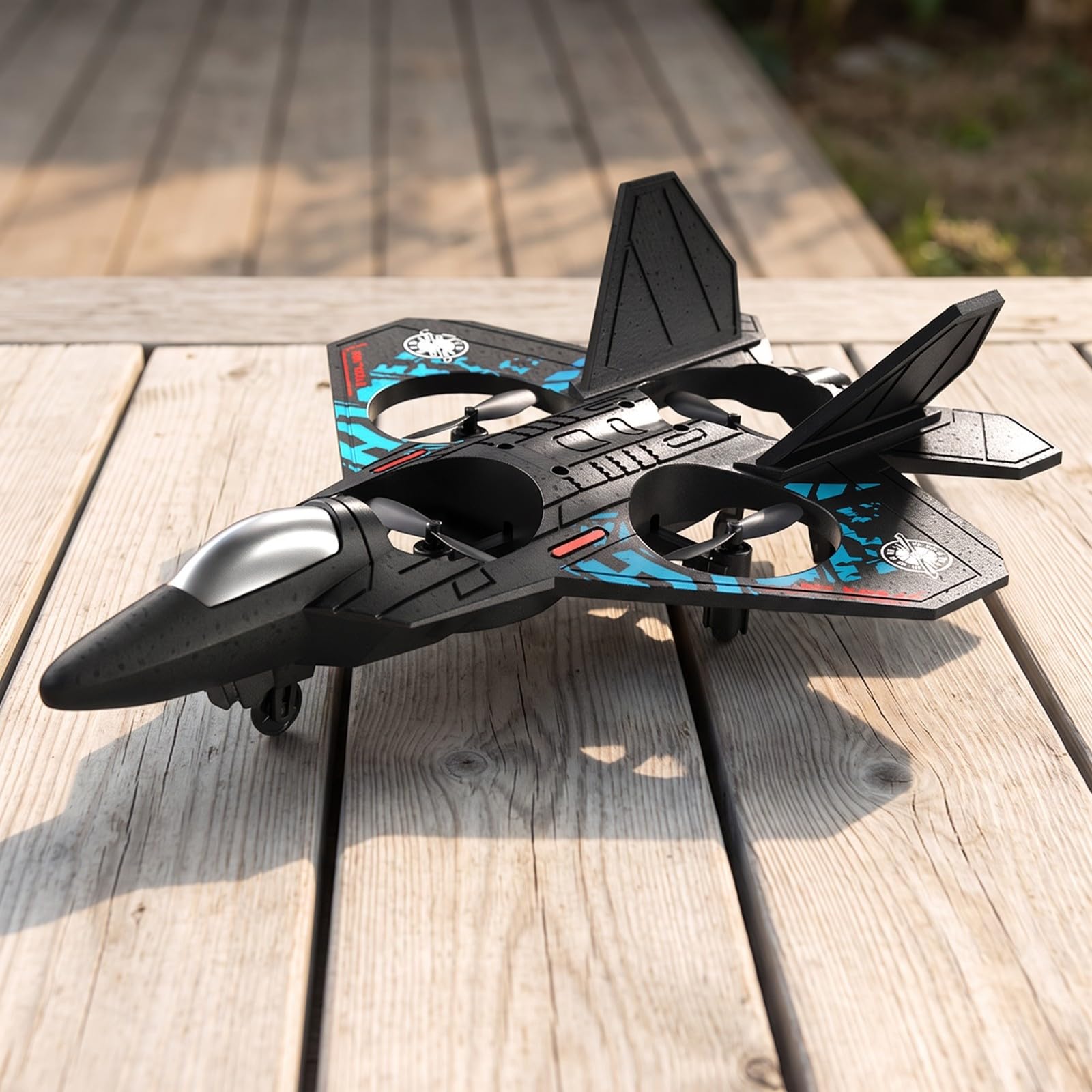 Amagogo Aereo da Caccia RC Resistente agli Urti | Aerodinamico, Aereo in Schiuma con Telecomando, Volo Stabile, Aeroplano Telecomandato, per All'aperto, Bambini, Grigio