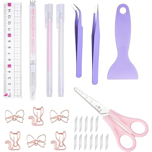 Arvakr Scrapbooking Tools, Scrapbook Supplies with Sticker Tweezers, Glue Pen for Crafting, Card Making, Sticker Cutter, Paper Craft