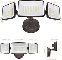 Vista 8 de Onforu Luces de inundación de 130 W para exteriores, luz LED de brillo de 13000 lm en el exterior, reflector exterior LED impermeable IP65 con 3
