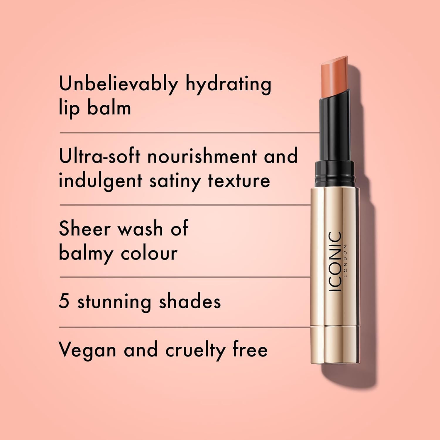ICONIC LONDON Melting Touch Lip Balm | Hydrating Lip Balm, Non Sticky, Sheer Wash of Colour, Cruelty Free, Vegan Makeup, 3 mL / 0.10 Fl Oz - Image 2