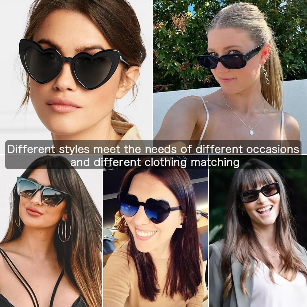 Party Sunglasses Bulk Black Sunglasses Pack Party Favor Retro Multipack Glasses Set for Women 8/12 Pack - Image 5