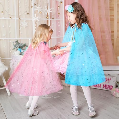 Miniatura 6 de Esvaiy Capa de vestir de princesa para niñas, disfraces de Halloween, Navidad, cumpleaños, juguetes, regalos de 3, 4, 5, 6, 7 años