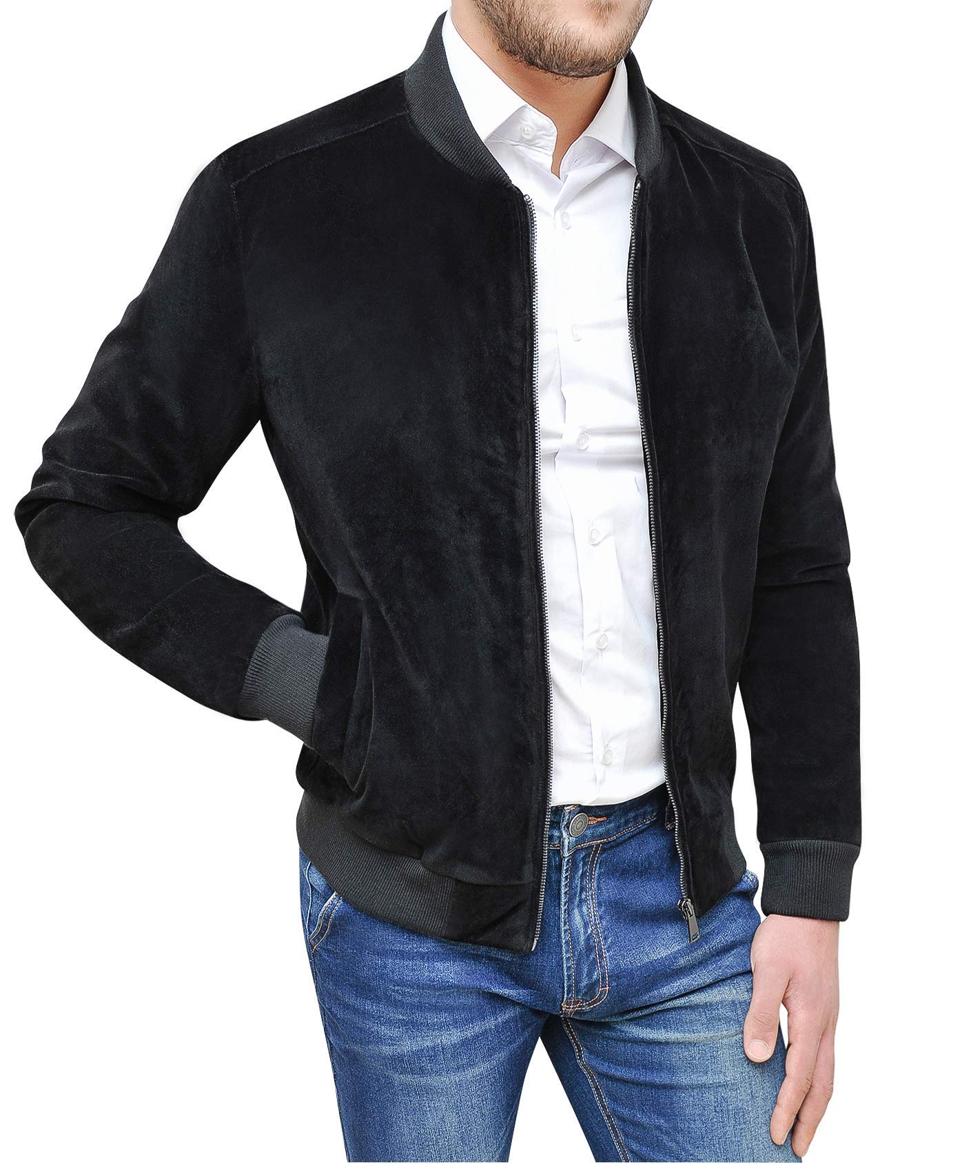 Evoga Cappotto Giacca Uomo Scamosciato Slim Fit Giubbotto Trench Autunno Inverno