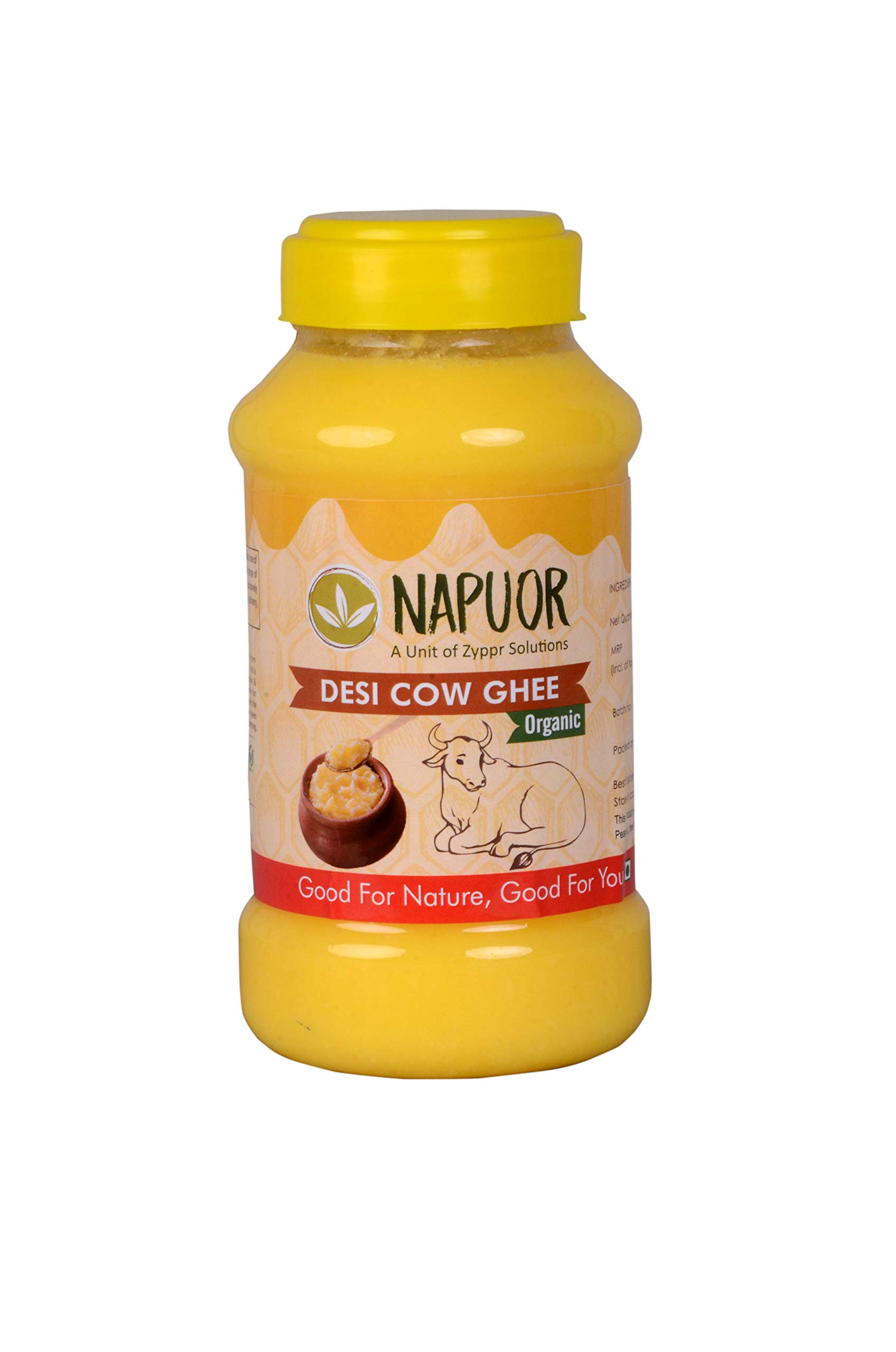NAPUOR Organic Desi Bilona Ghee( Empowering Dairy Farmers) 500ML