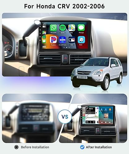 Miniatura 10 de CarplayAndroid Auto Estéreo de coche Android para Honda CRV 2002-2006 con pantalla táctil de 9 pulgadas, soporte de radio, espejo, enlace de