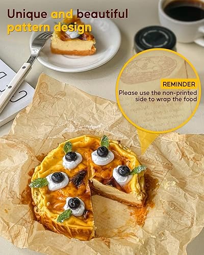 Miniatura 8 de Katbite 100 piezas de papel de envoltorio para sándwich, forros para cesta de alimentos de 12x12 pulgadas, papel de pergamino para hornear a prueba