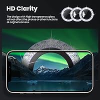 Vista 5 de Tensea Protector de lente de cámara para iPhone 14 Pro Max, protector de lente de cámara de vidrio templado 9H, protector de pantalla, anillo