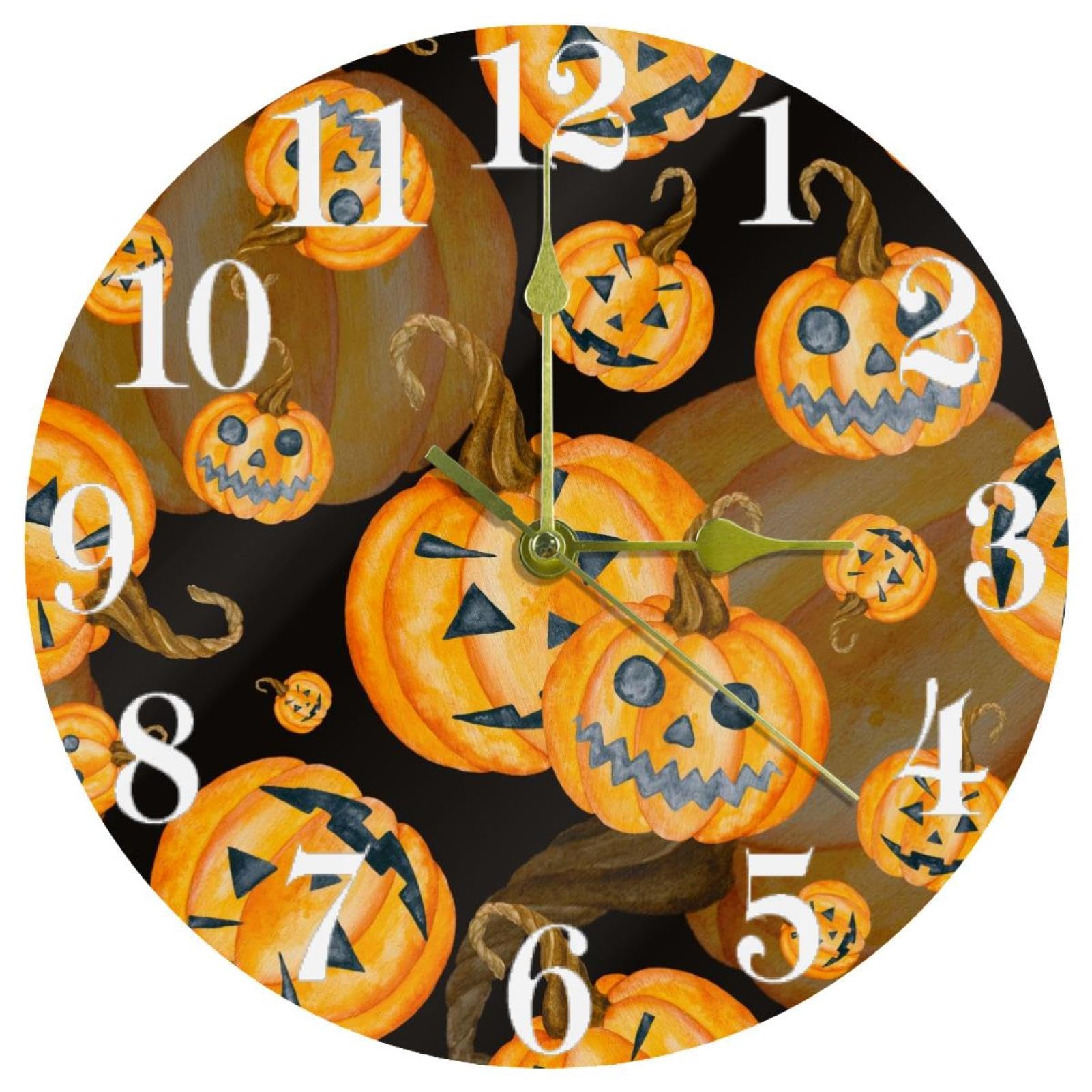 Horloge murale Halloween avec citrouille Jack pour une décoration de cuisine ou bureau