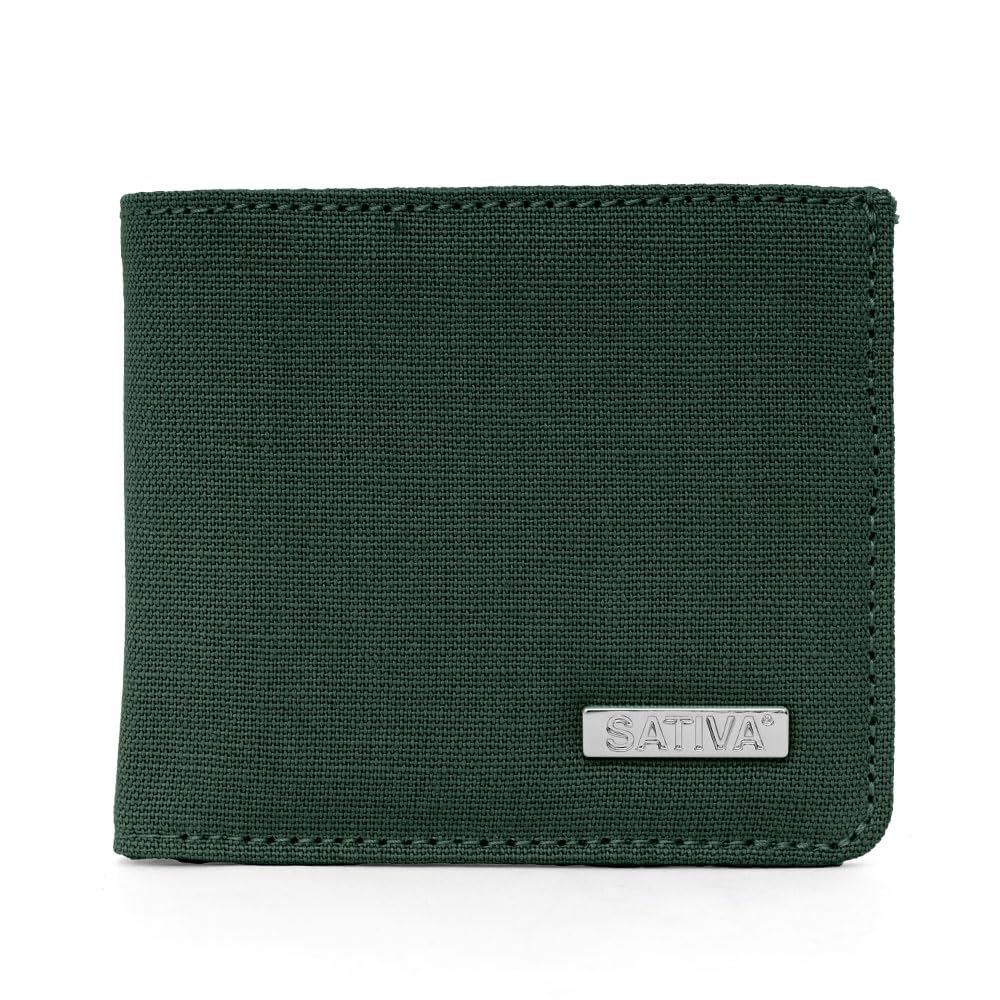 Sativa Hemp Flat Wallet Bags-Dark Green