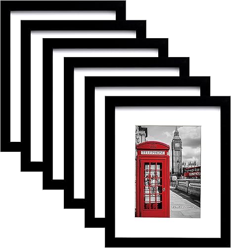 PEALSN Juego de 6portarretratos de 8.5 x 11pulgadas para fotos de 6 x 8pulgadas con paspartú8.5 x 11pulgadas sin paspartú, para montaje en pared,