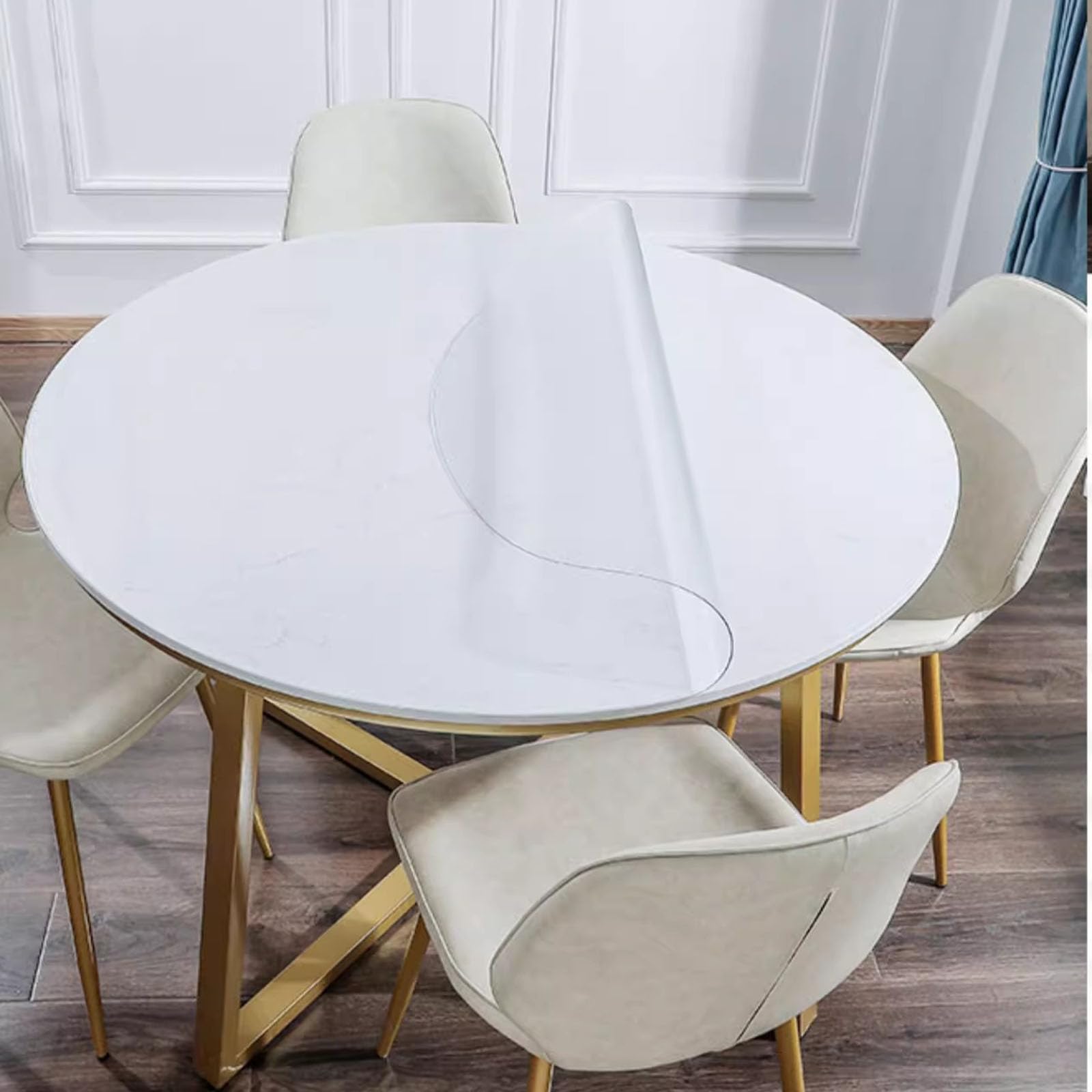 Nappe en plastique transparente imperméable et antidérapante en PVC résistant à la chaleur
