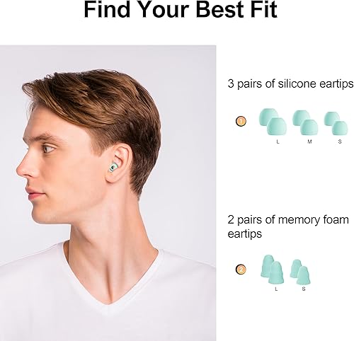 Miniatura 22 de Tapones para los oídos con cancelación de ruido para dormir, tapones reutilizables para reducir el ruido, tapones para los oídos de protección Negro