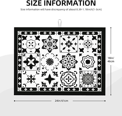 Miniatura 10 de Alfombrilla absorbente para secar platos para encimera de cocina, almohadilla de secado de platos de microfibra de flores rosas, accesorios de