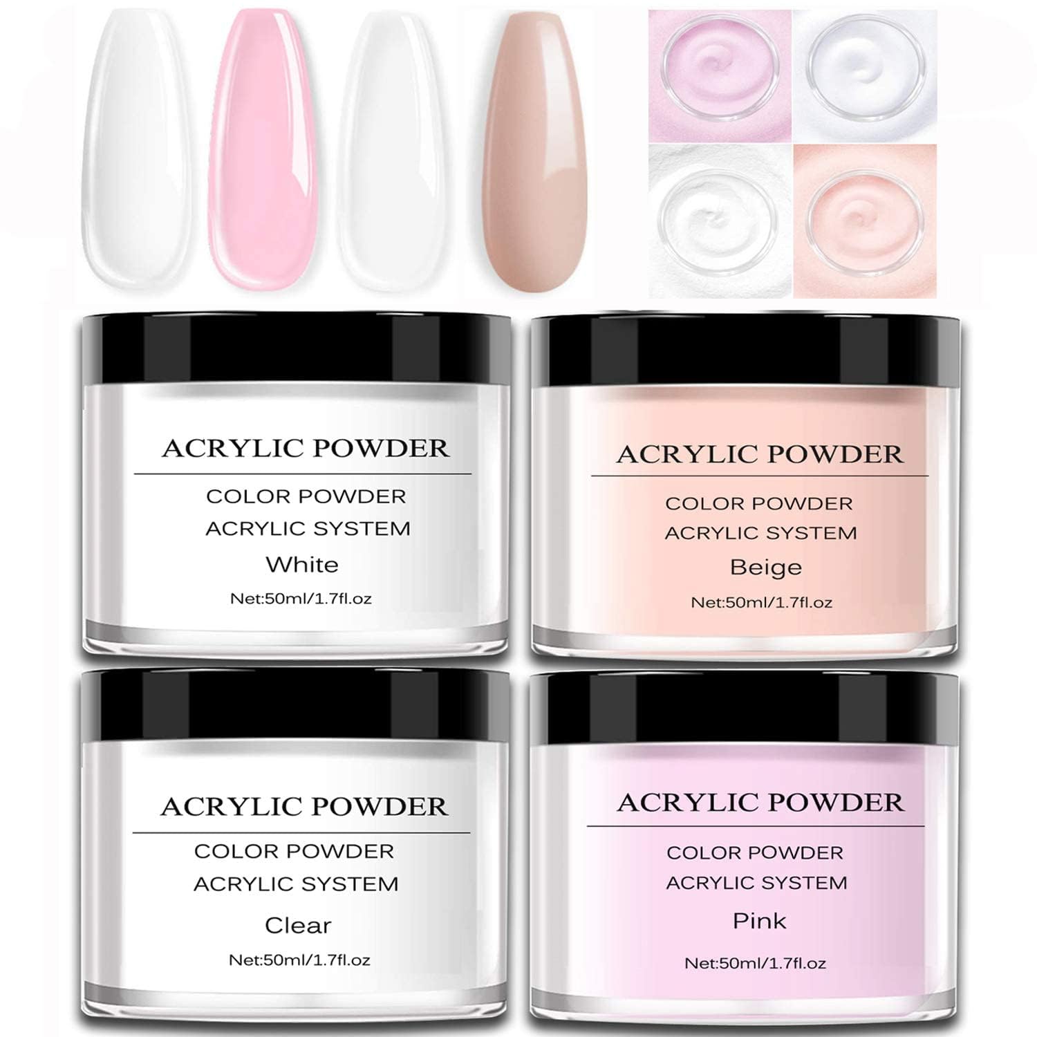 Bluedeals Acrylic Powder Set, 30g Professional Nail Powder System for Extension, Nail Art (Clear, Pack of 1)-image-14