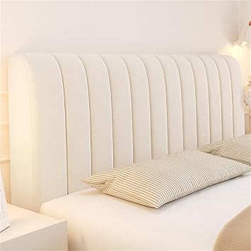 Chickwin Headboard Anti-Collision Cover, Elastic Headboard Protector for Decoration 160 cm, Beige