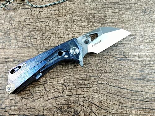 Miniatura 3 de TWO SUN TS138 Caza plegable cuchillo de bolsillo M390 hoja colorida mango titanio