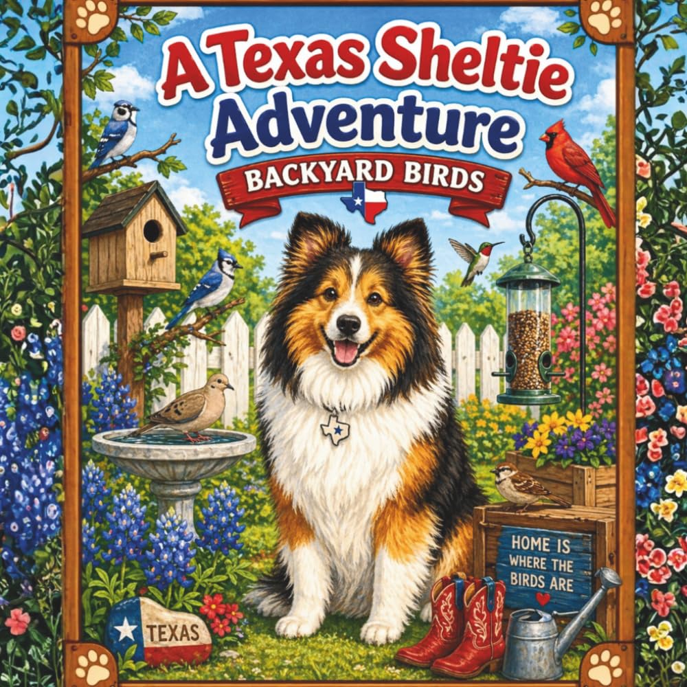 A Texas Sheltie: Backyard Birds: Coloring and Activity Book (A Texas Sheltie Adventure)
