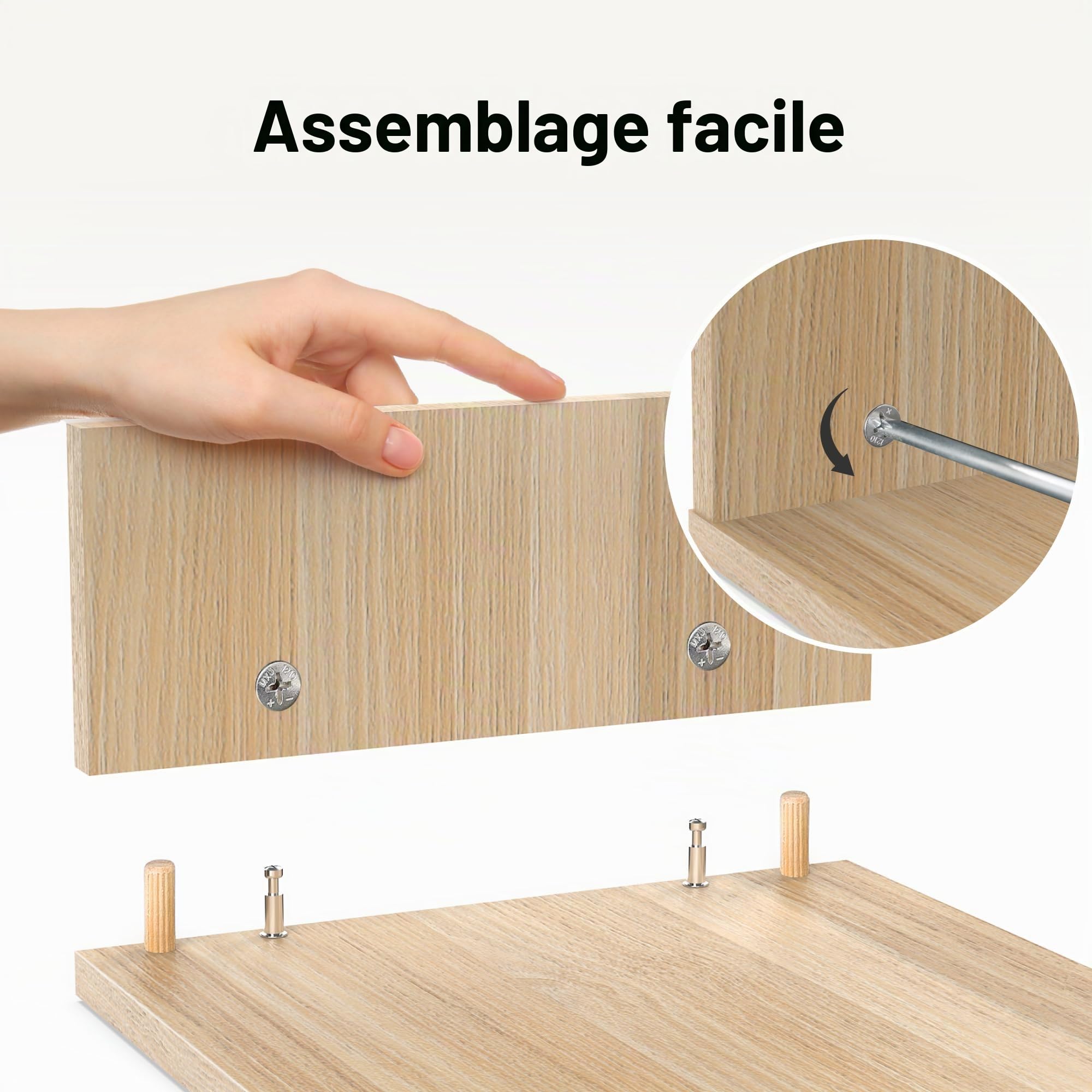 FITUEYES Réhausseur d'Écran en Bois Support de Moniteur Réglable 92,5-108x23,5x10,2cm Chêne
