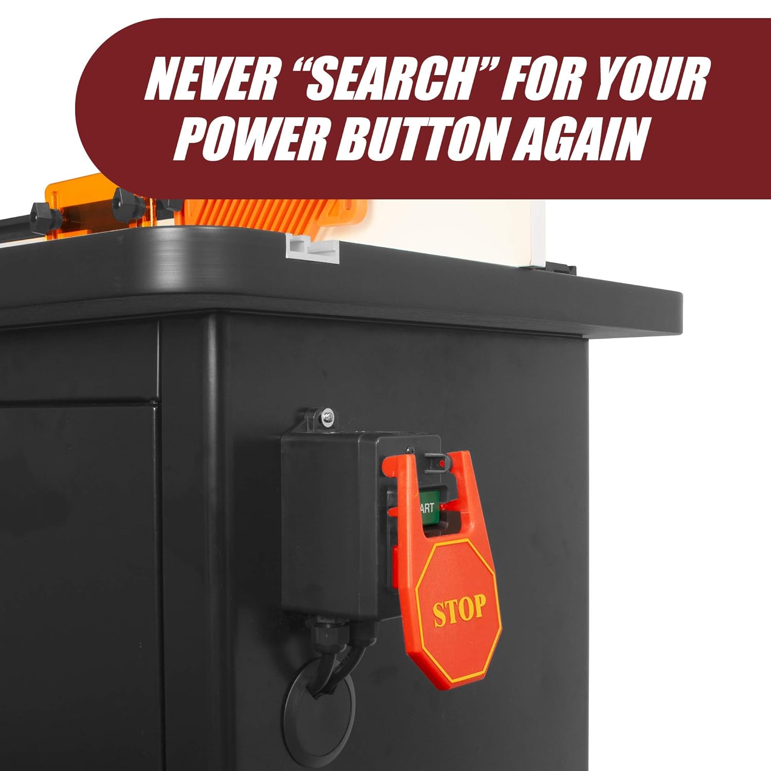 Fulton 110V Single Phase On/Off Switch with Large Stop Sign Paddle for Easy Visibility and Contact for Quick Power Downs Ideal for Router Tables Table Saws and Other Small Machinery