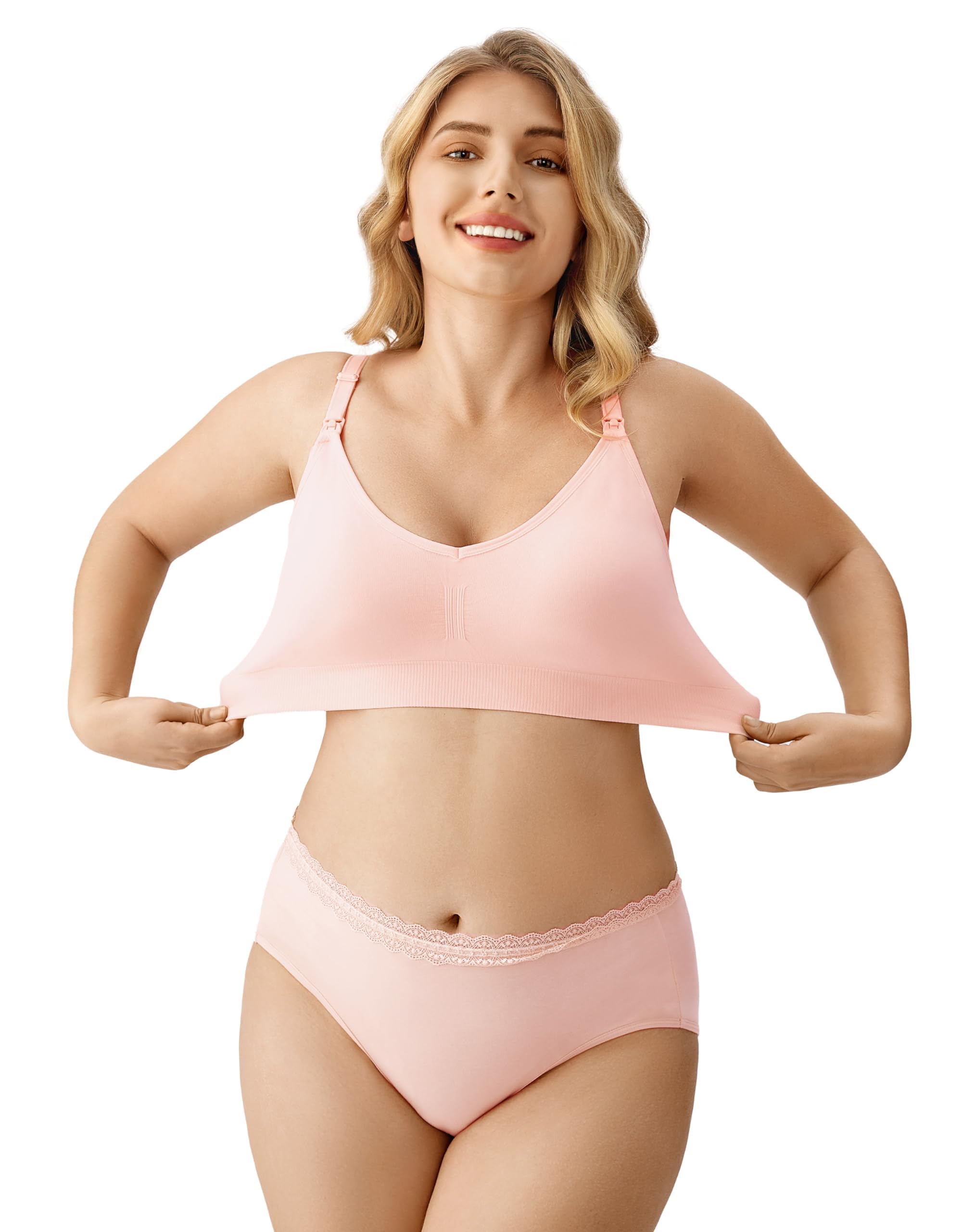 HBselect 3 PCS Reggiseno Allattamento con Estensione Reggiseno Bra Donna Morbido e Traspirante Reggiseno Senza Ferretto e Senza Cuciture