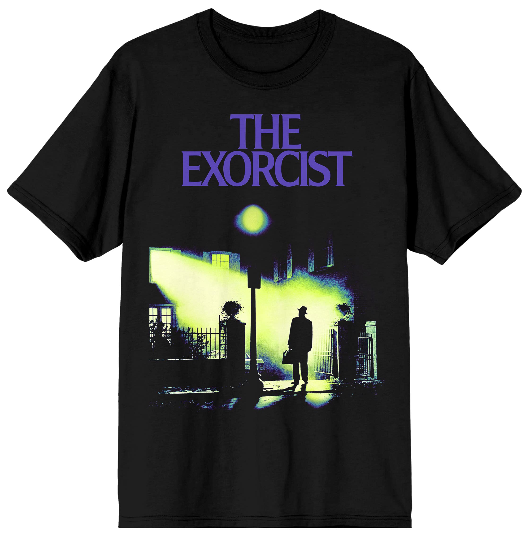 The Exorcist Horror Movie Cover Art Men's Black Graphic Tee Shirt