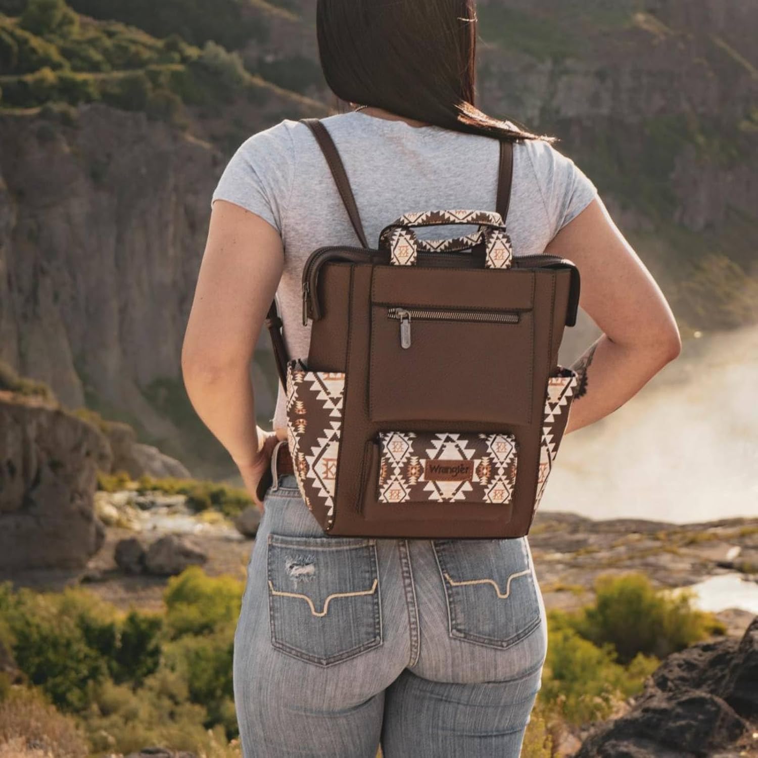 Montana West Wrangler Aztec Women Backpack Purse Convertible Fashion Ladies Anti Theft with Adjustable Strap - Image 2