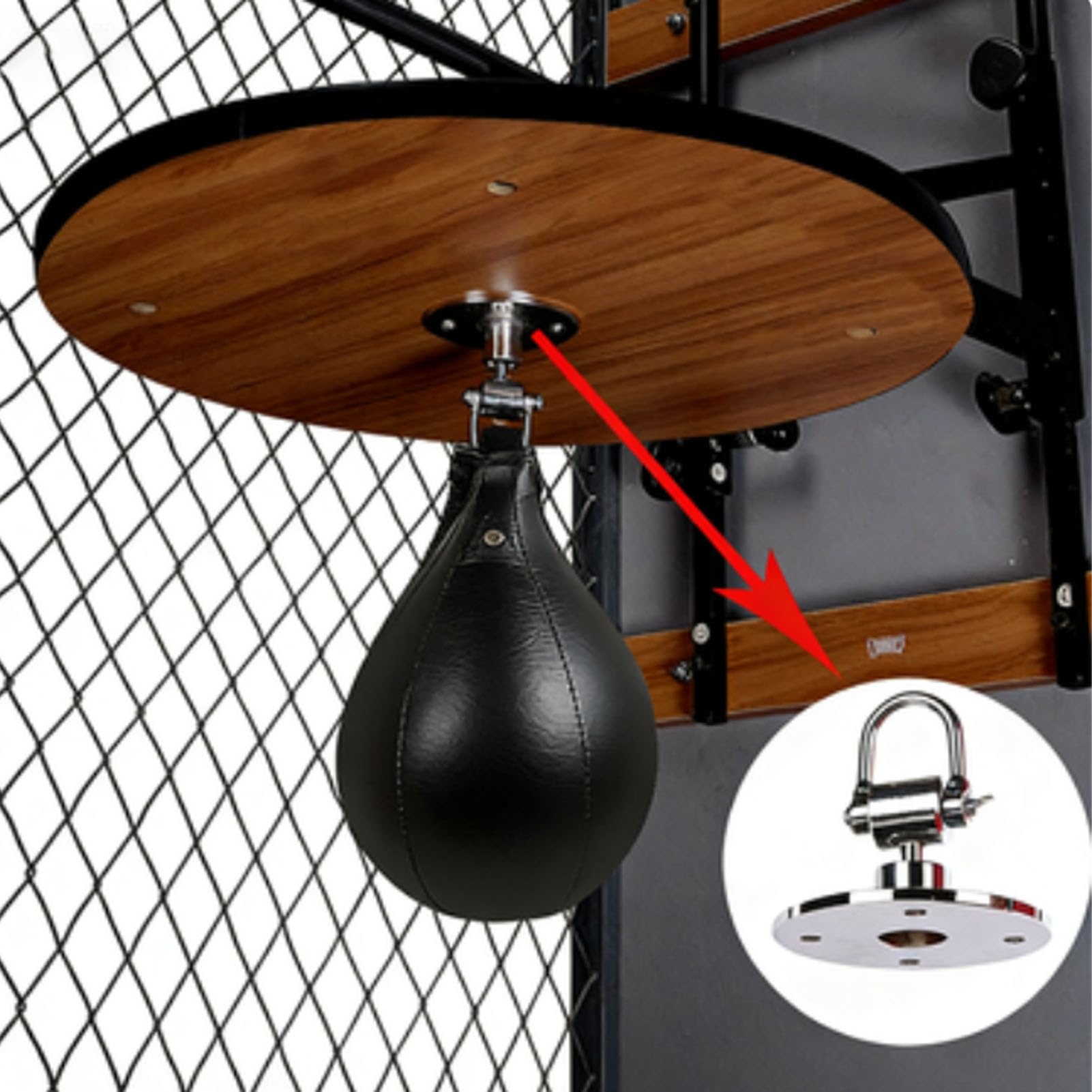 Borsa da velocità in Pelle PU, con Gancio per Cuscinetto Rotante a 360 Gradi e Camera D'aria in Lattice per Allenamento di velocità MMA di Boxe
