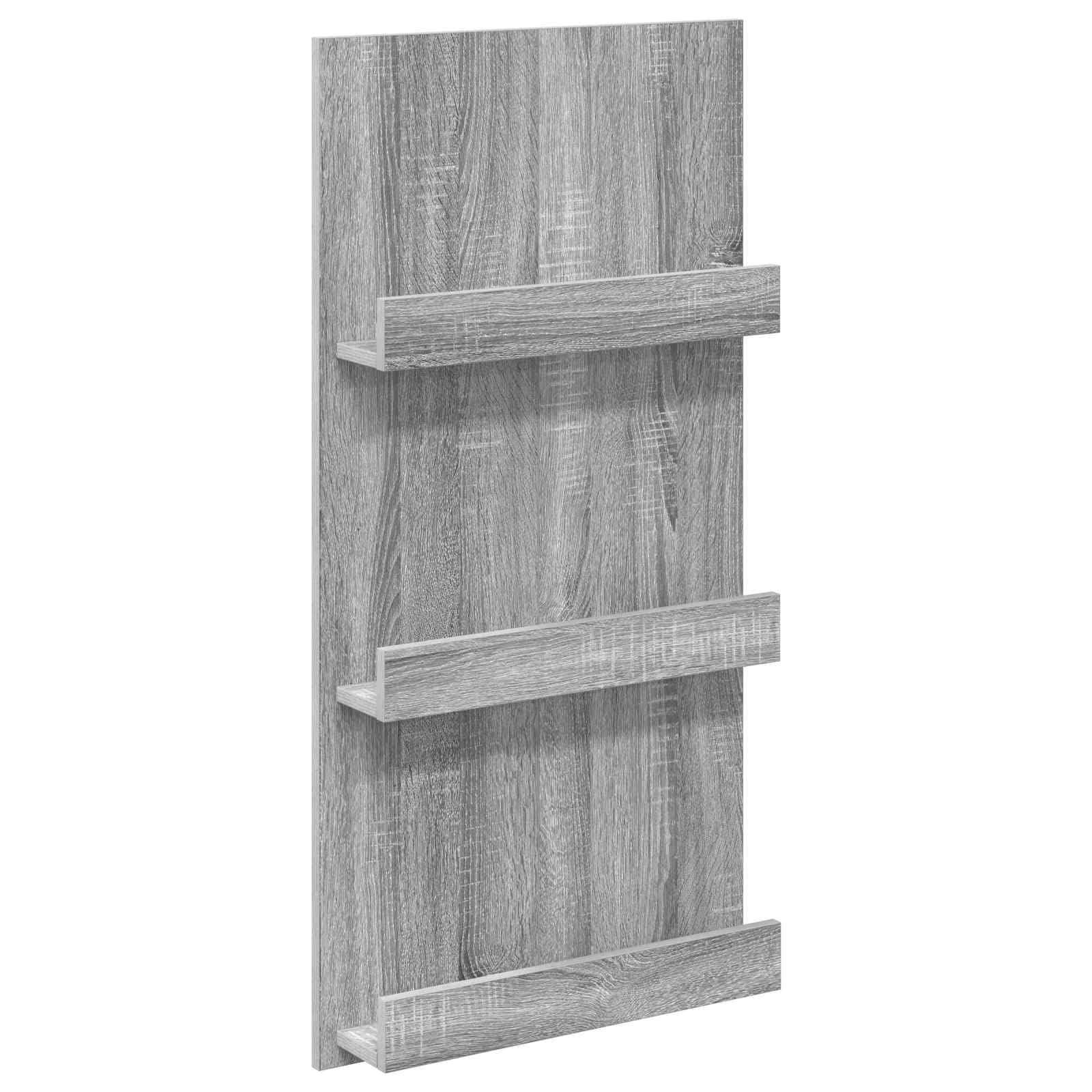 Portariviste in legno grigio, 51 x 11 x 102 cm, design moderno, libreria rettangolare sottile per soggiorno e ufficio, facile da pulire