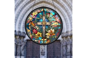 HOTIYok Stained Glass Cross: A Vibrant Symbol of Faith for Your Home Decor