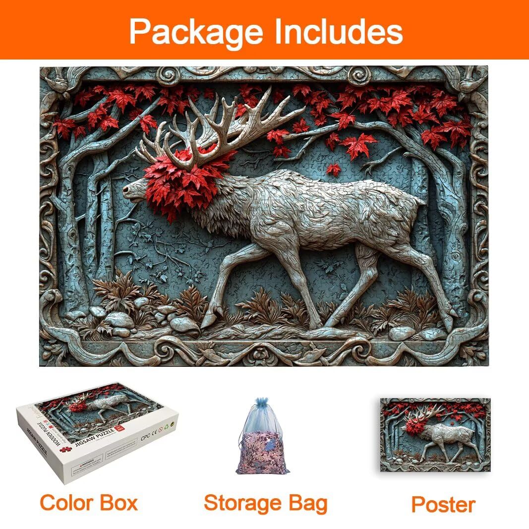 Puzzle Cervo, Puzzle 1000 Pezzi Adulti per Decor, Regalo Donna/Uomo -8460