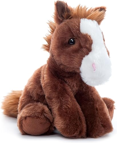 The Petting Zoo Peluche de caballo flexible, regalos para niños, animales salvajes de la vida silvestre, juguete de peluche de caballo de 8 pulgadas