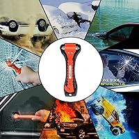 Vista 4 de Martillo de seguridad de 6 piezas, herramienta de escape de emergencia con rompedor de ventana de coche y cortador de cinturón de seguridad