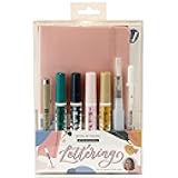 Lettering Starter Set (Pink) with The Flying Lover, Lettering Notebook, Palette Mixes, Waterbrush, Point, Gel Pen, Ecoline Brush Pen, Guide Lettering, Step-by-Step Book
