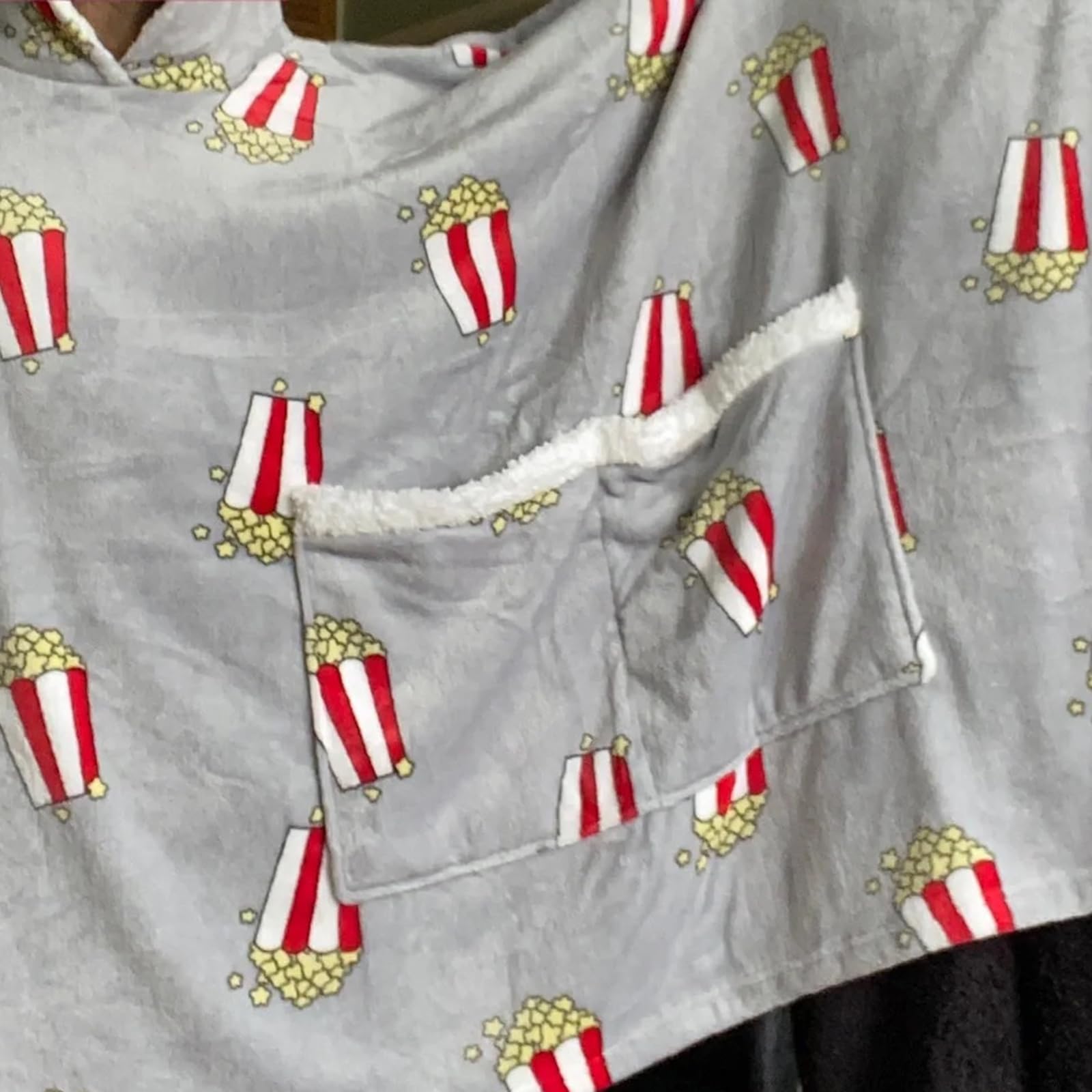 Pijamas Dobles de Franela para Parejas, Pijamas Creativos con Capucha Gruesa, Ropa Cómoda para el Hogar con Bolsillos, Gris, One Size
