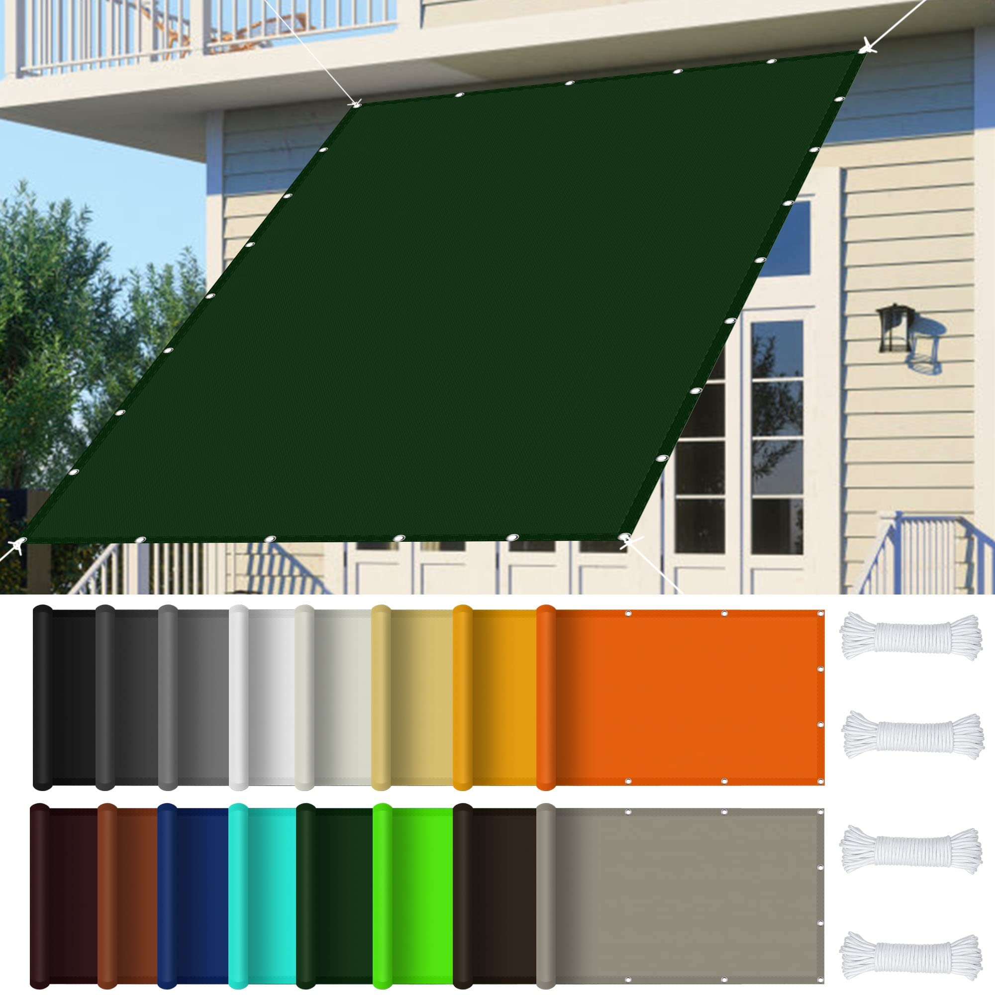 Voile d'ombrage imperméable pour ombrager une table de jardin et terrasse