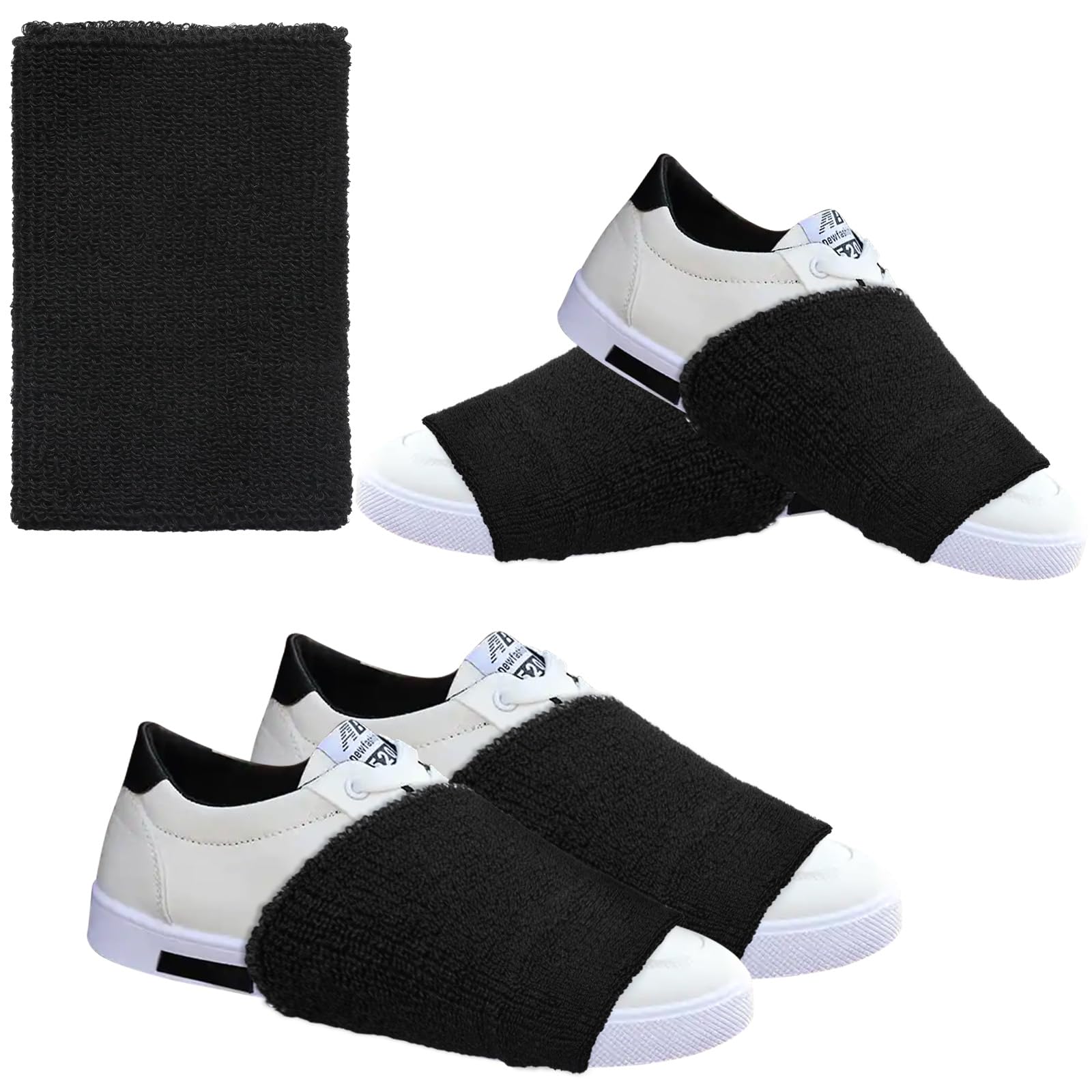Sock Shoes for Dancing, 2 Pairs Dance Socks Non-Slip, 4.7"x3.3" Dance Foot Covers for Hip Hop, Shoe Covers Over Sneaker for Hip Hop, Salsa, Tango, Yoga, Ball Games (Black)